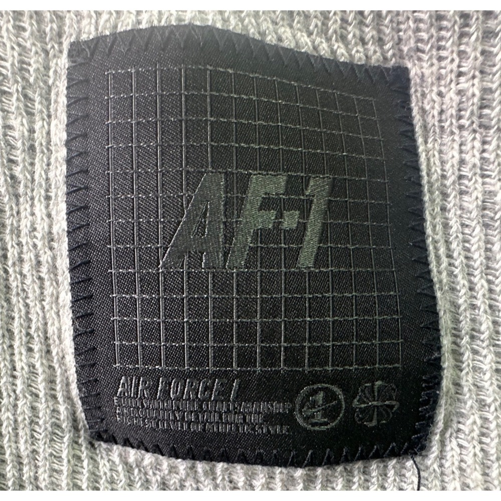 Nike Air Force 1 AF1 Long Sleeve Top Mens‎ XL Crewneck Gray Waffle Knit - Picture 7 of 11